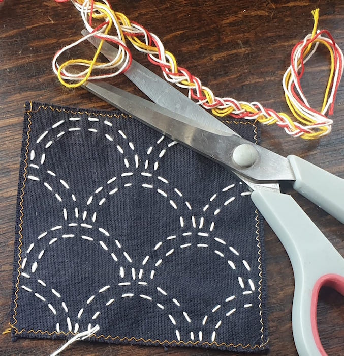 Sashiko Embroidery Zoom Session Edinburgh Palette