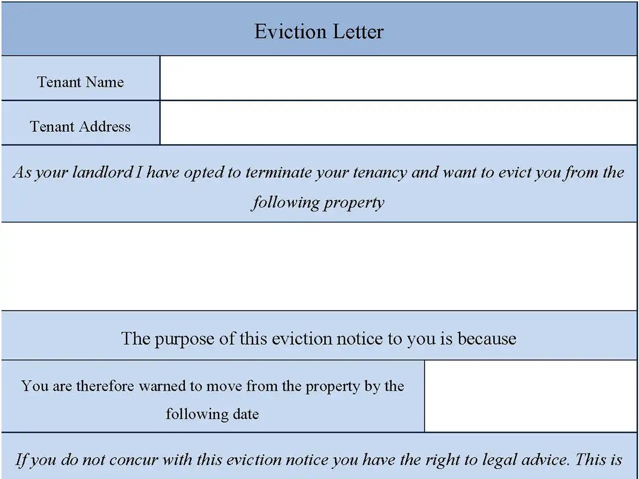 Eviction Letter Form | Editable PDF Forms