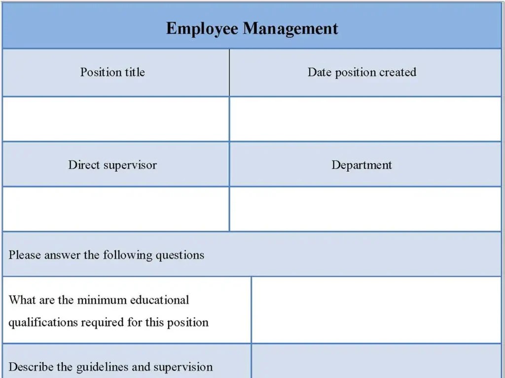 Employee Management Form Editable PDF Forms
