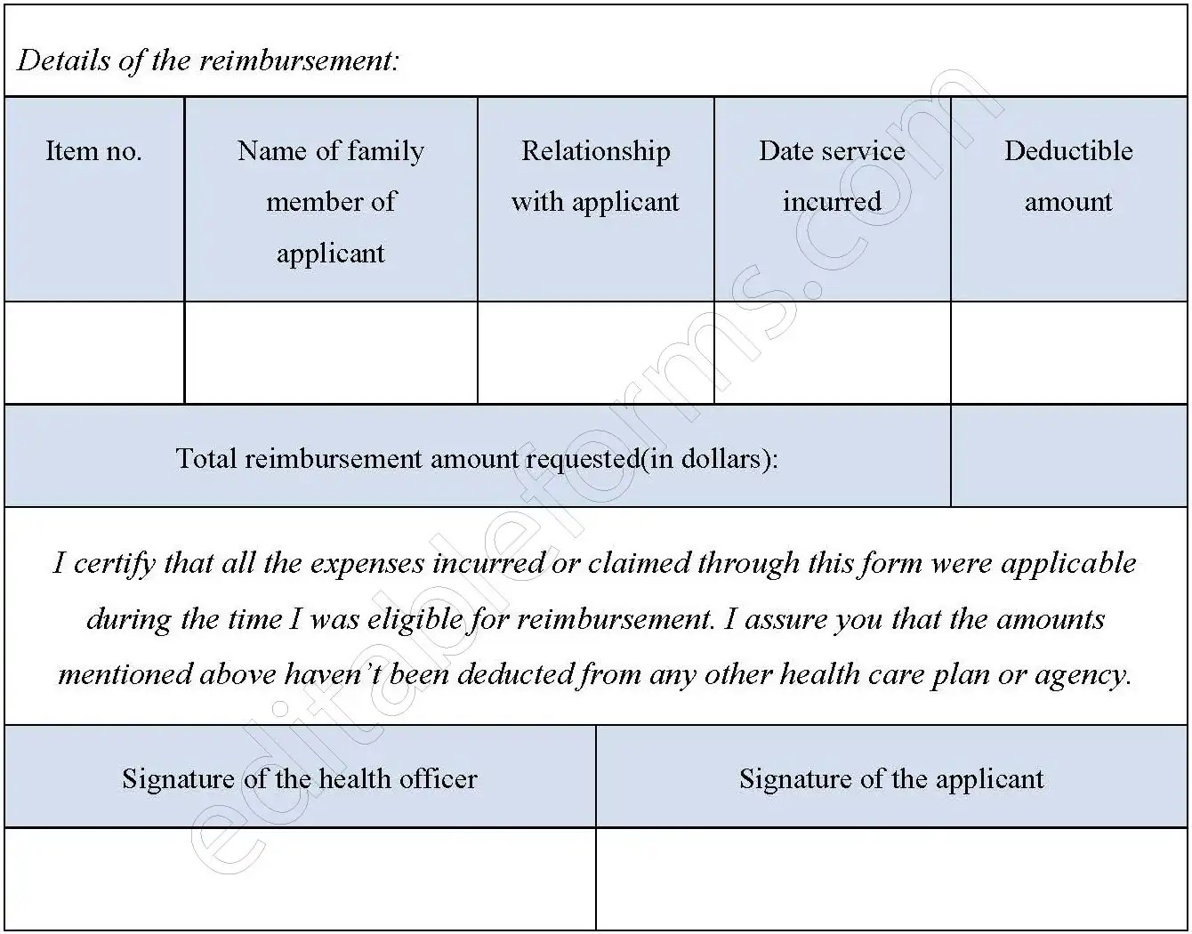 Health Equity Reimbursement Form Editable PDF Forms