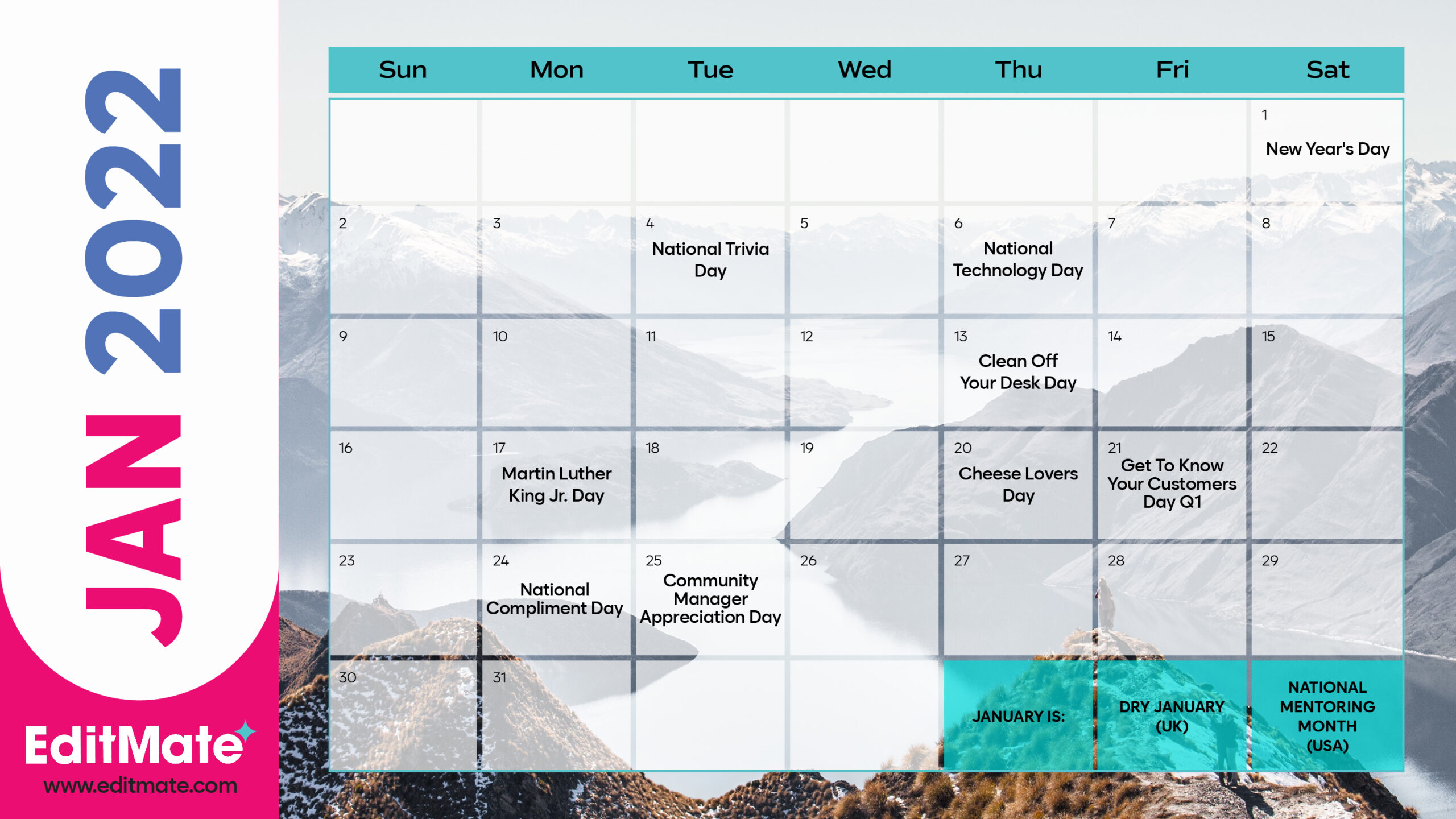 2022 Social Media Holiday Calendar EditMate 2022 Social Media Holiday Calendar EditMate