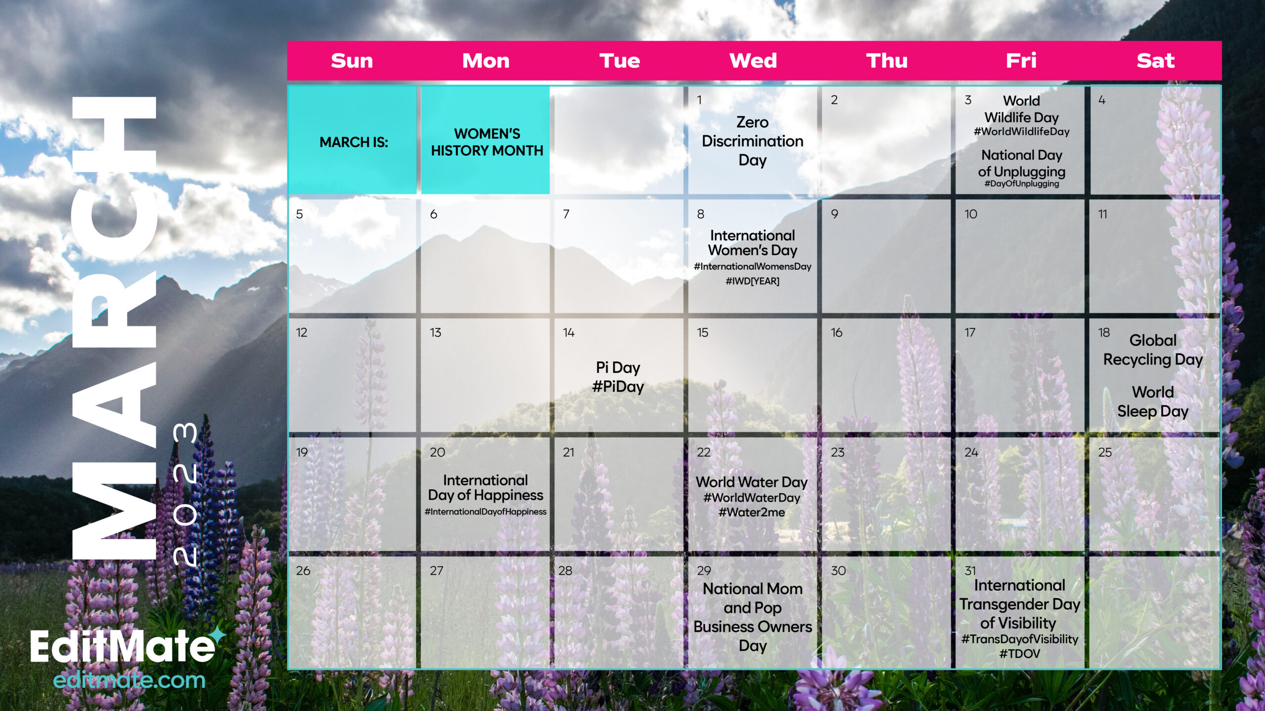 2023 Social Media Holiday Calendar EditMate