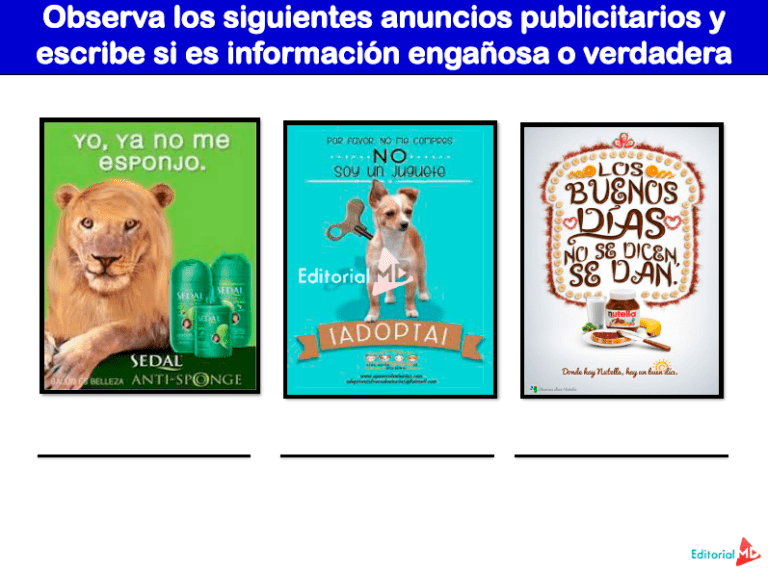 Anuncios Publicitarios Para Niños Editorial MD