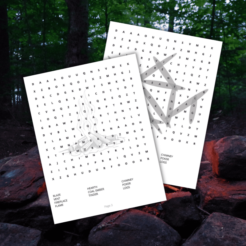 Cálida y acogedora sopa de letras en inglés. 56 Puzzles en letra grande