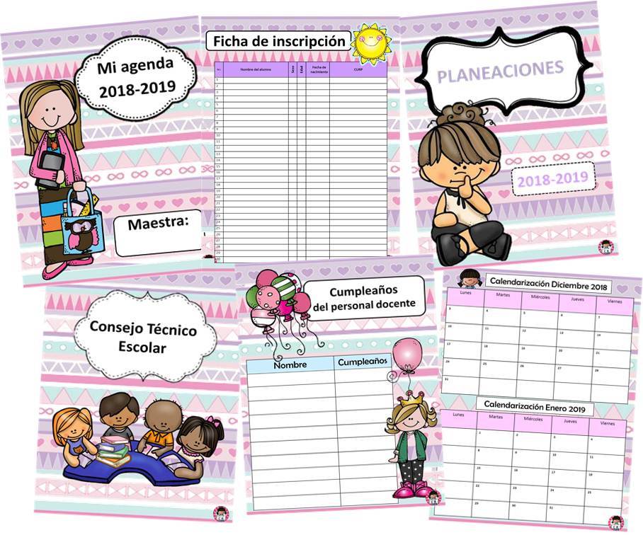 Agendas Editables Escolares Para Imprimir Ciclo 20212022