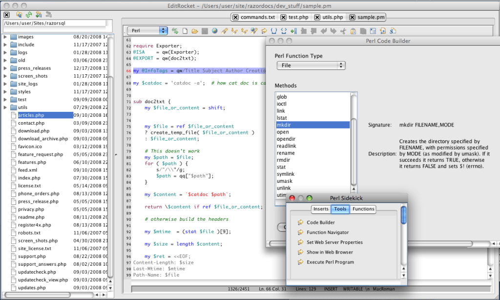Perl Editor and IDE for Mac, Windows, macOS, and Linux