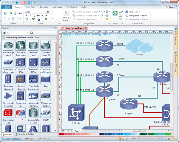 Diagramme de réseau Cisco Outil de conception de réseau