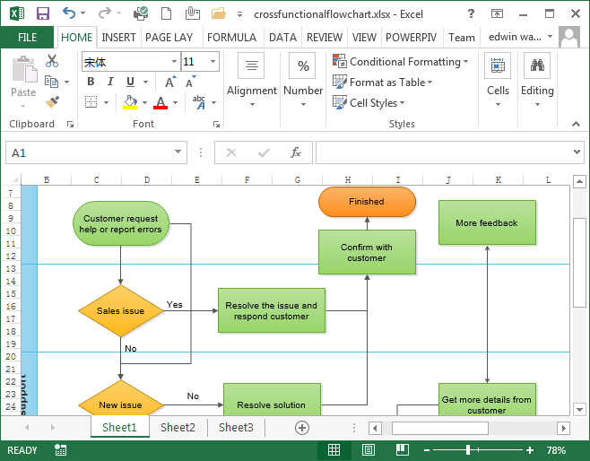 Make Greatlooking Flowcharts in Excel