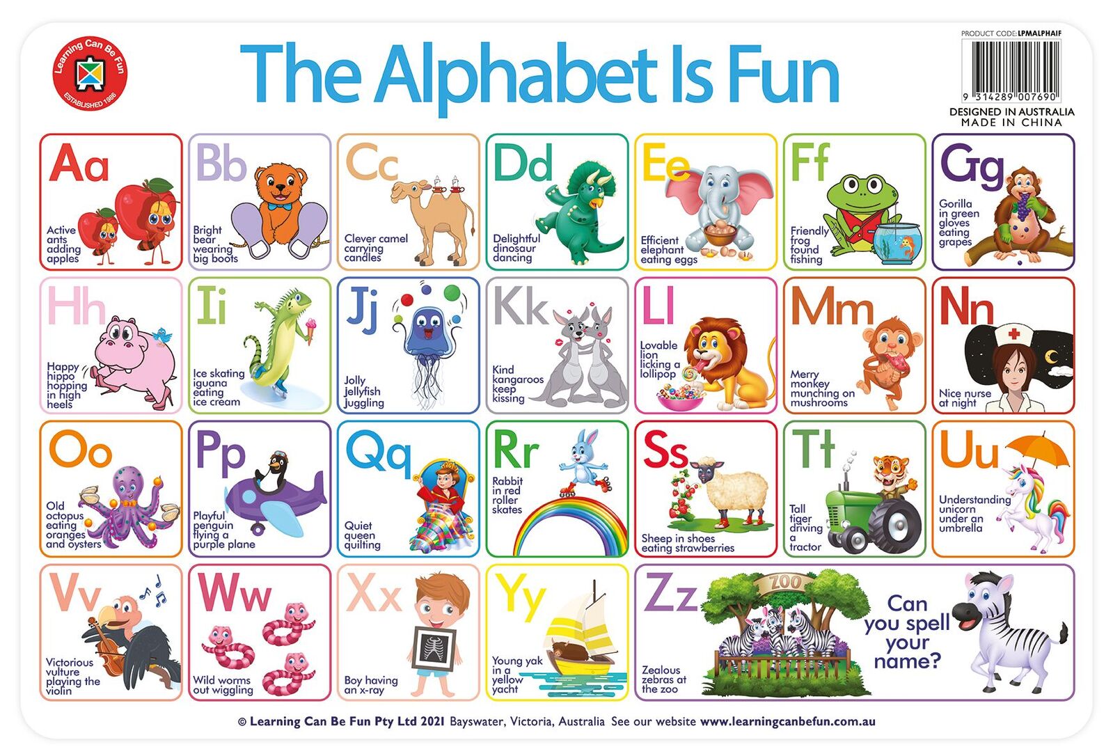 Buy Learning Can Be Fun Alphabet is Fun Placemat