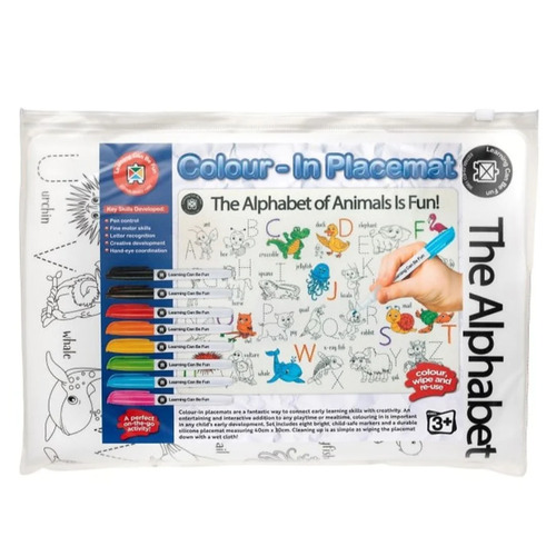 Buy Learning Can Be Fun Colour in Placemat Animal Alphabet