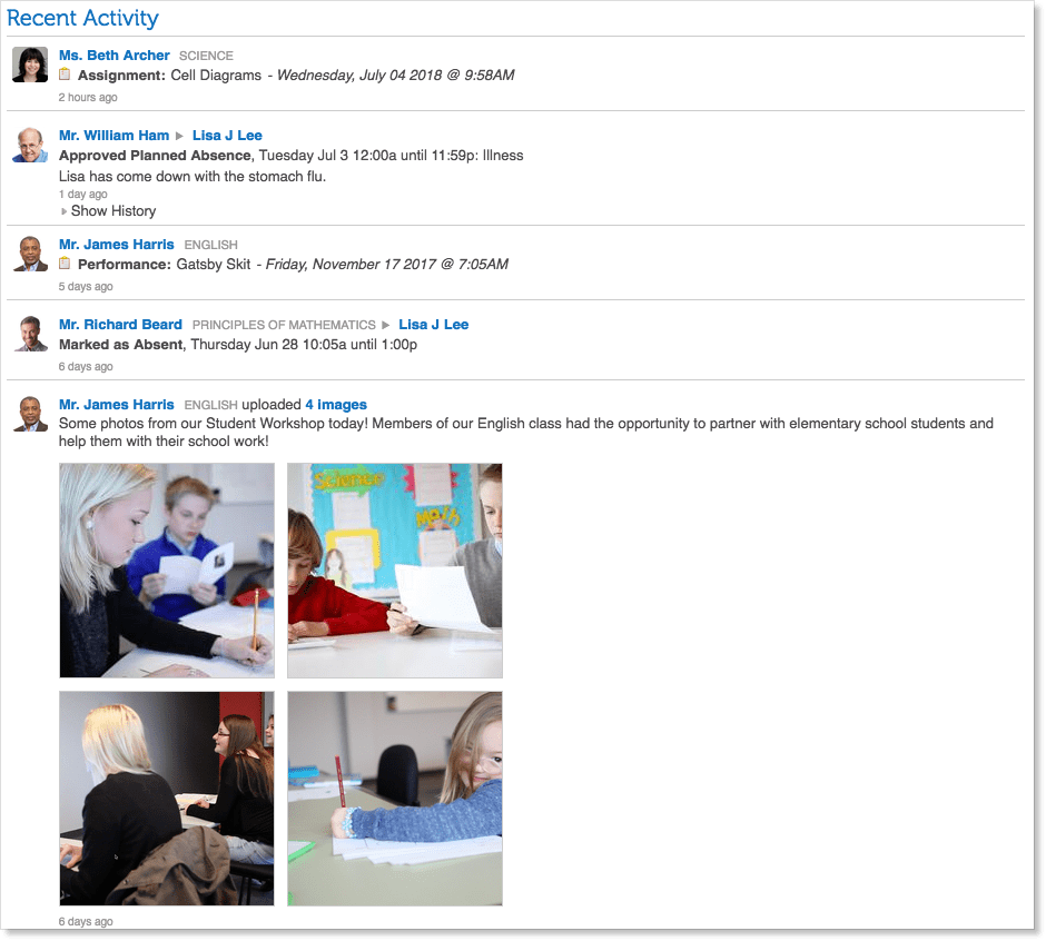 Recent activity Edsby