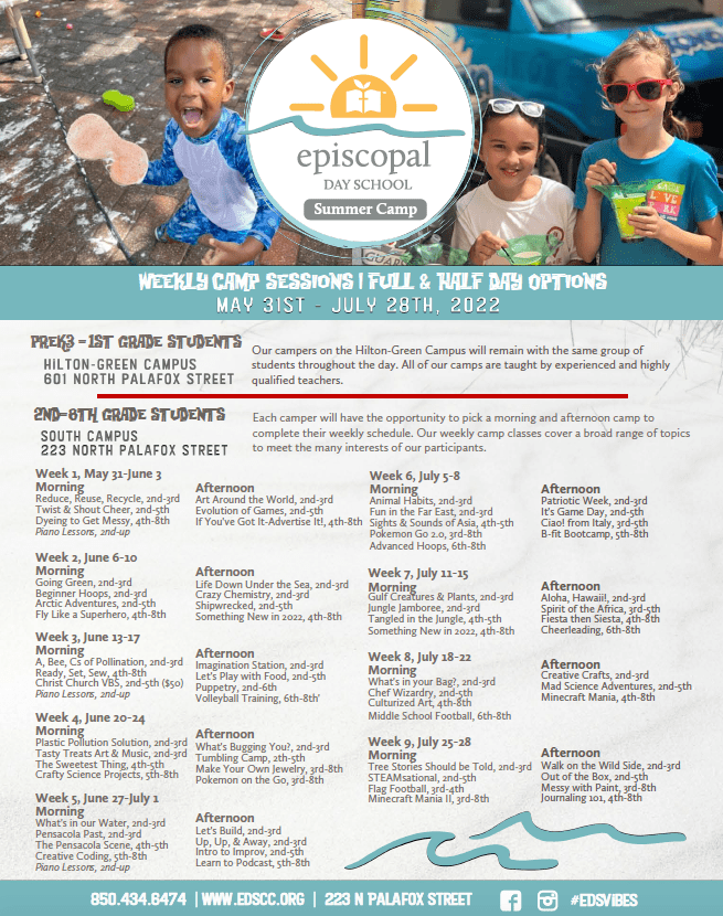 pensacola summer camps 2023 Summer Camp - Episcopal Day School Of Christ Church