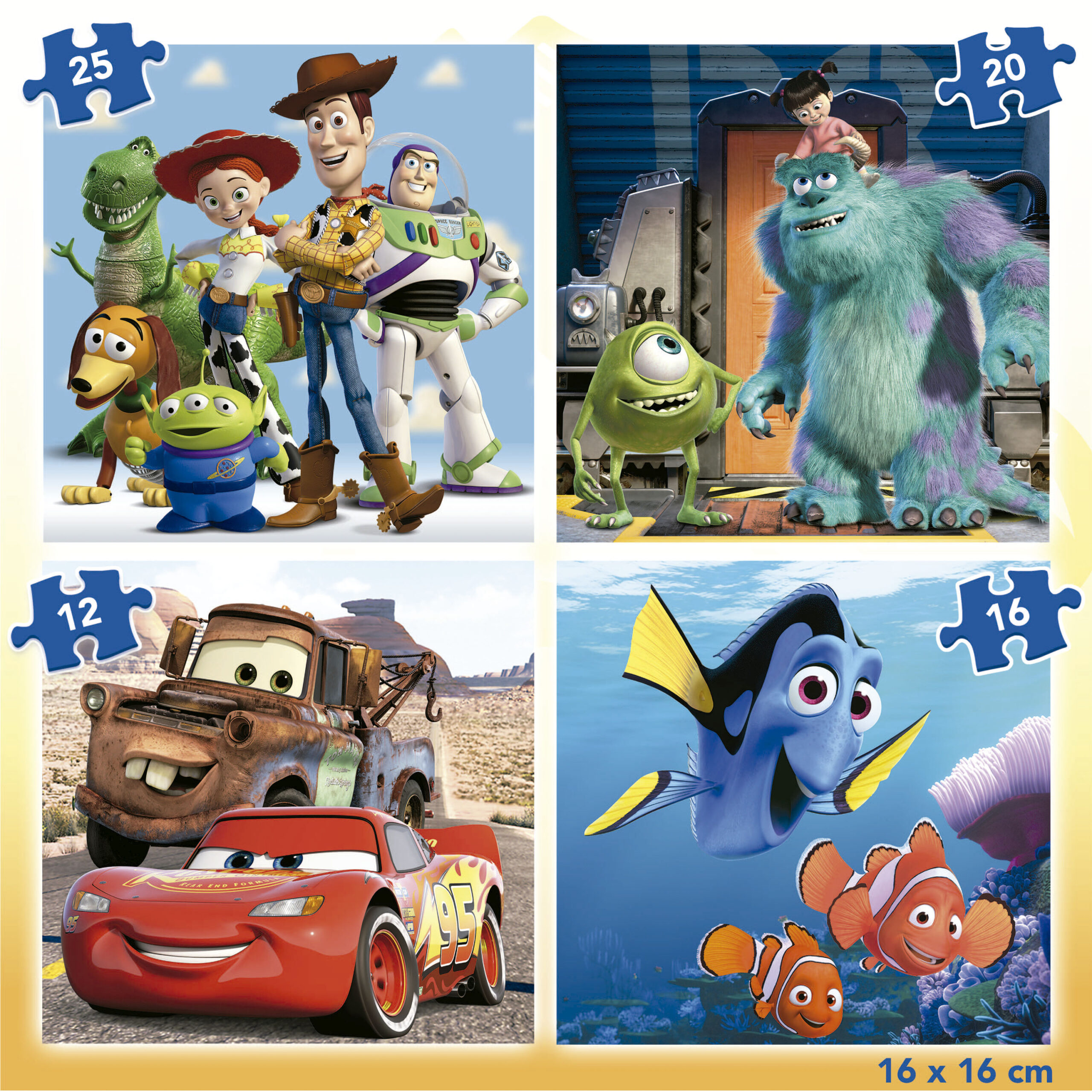 Progressive Puzzles Disney Pixar 12+16+20+25 Educa Borras