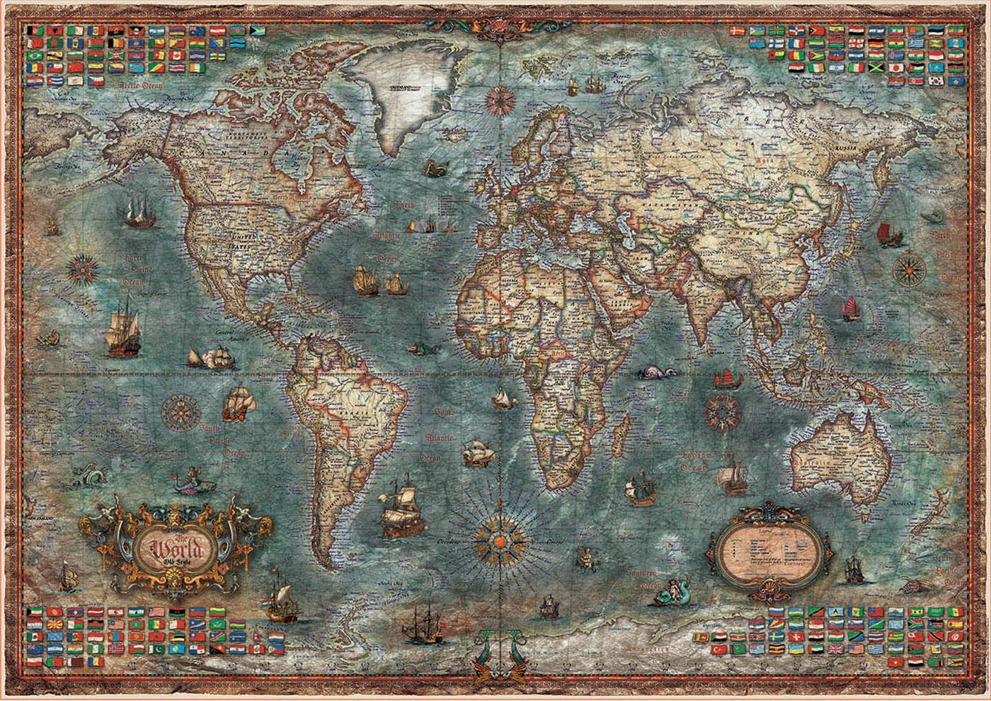 Educa Historic World Map Jigsaw Puzzle 4000 Pieces Brand New.
