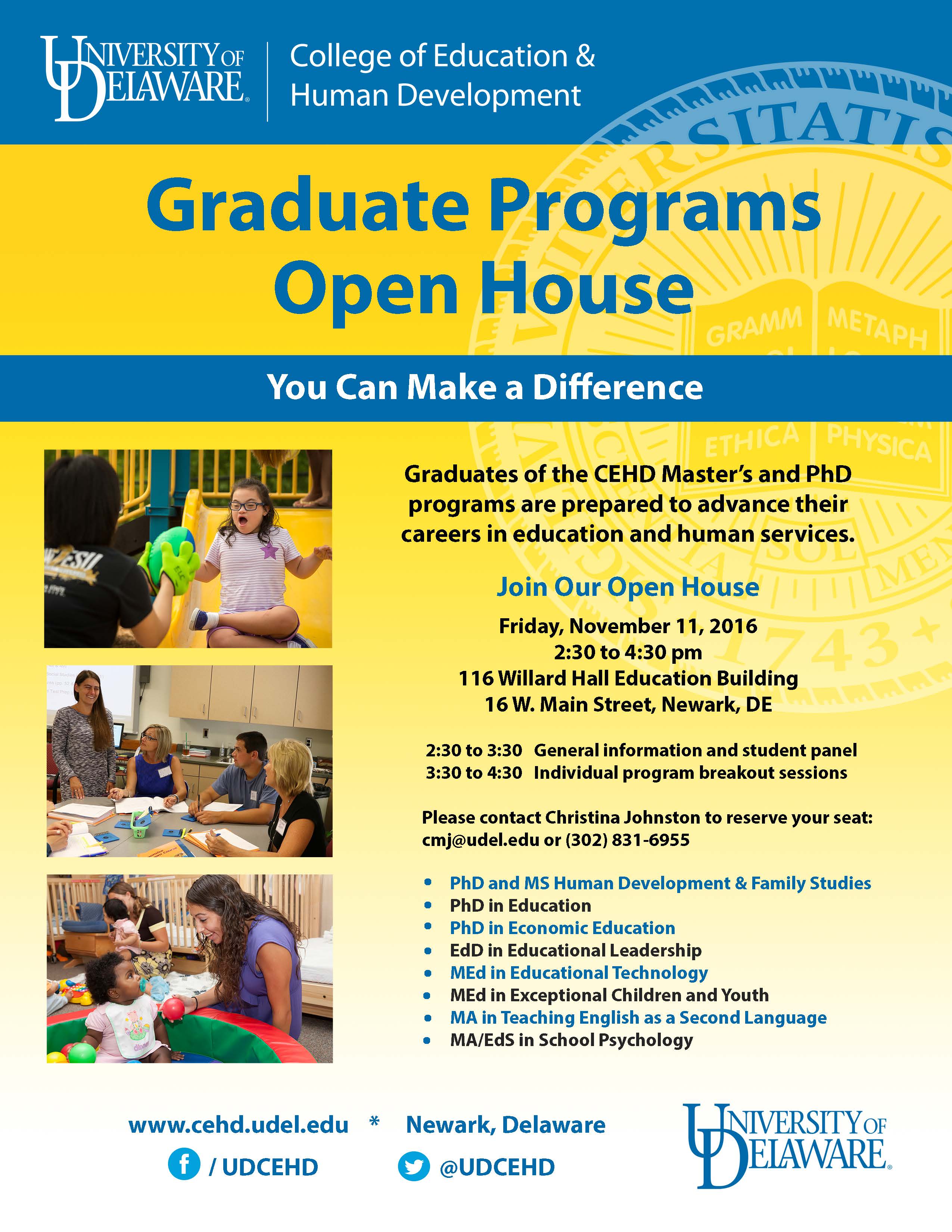 Overview of Graduate Programs University of Delaware School of Education