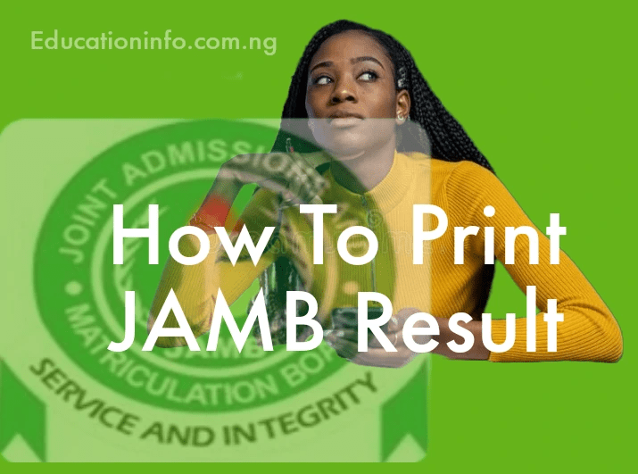 How To Print JAMB Result Original JAMB Result Printing