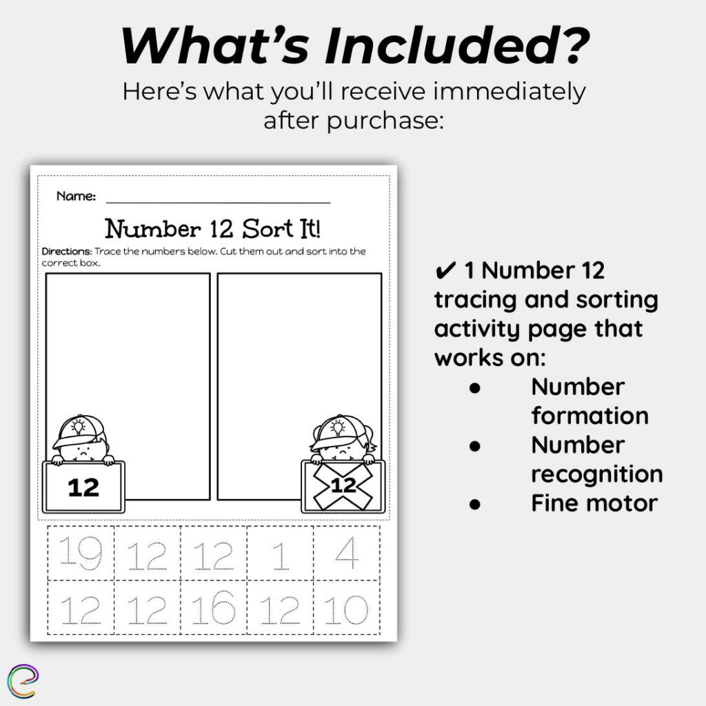 Number 12 Tracing Worksheets for Preschool [PDF Printables]