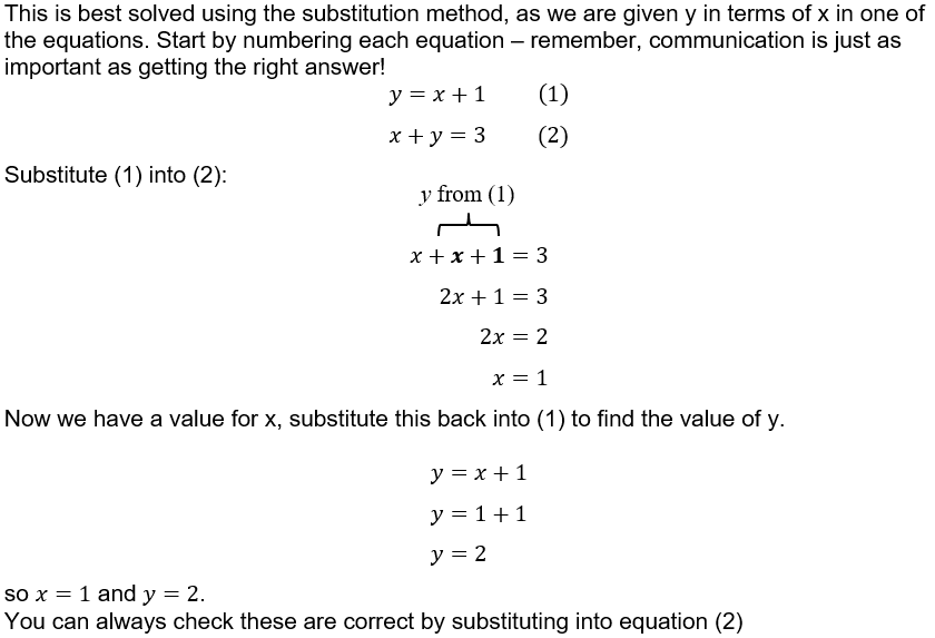 GCSE simultaneous equations solving at the same time