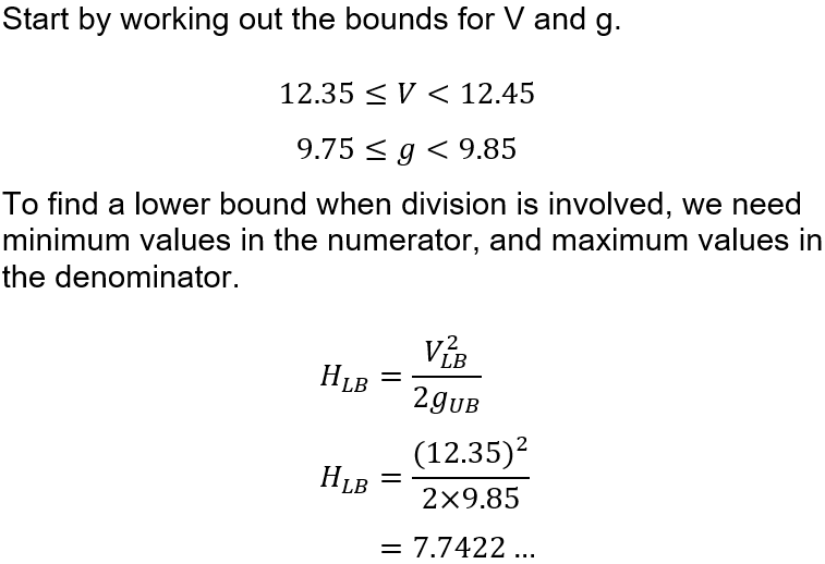 GCSE upper and lower bounds in relation to measurements