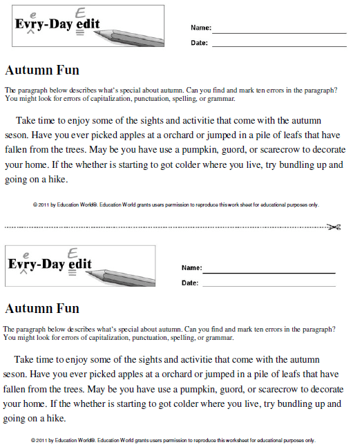 EveryDay Edit Autumn Fun Education World