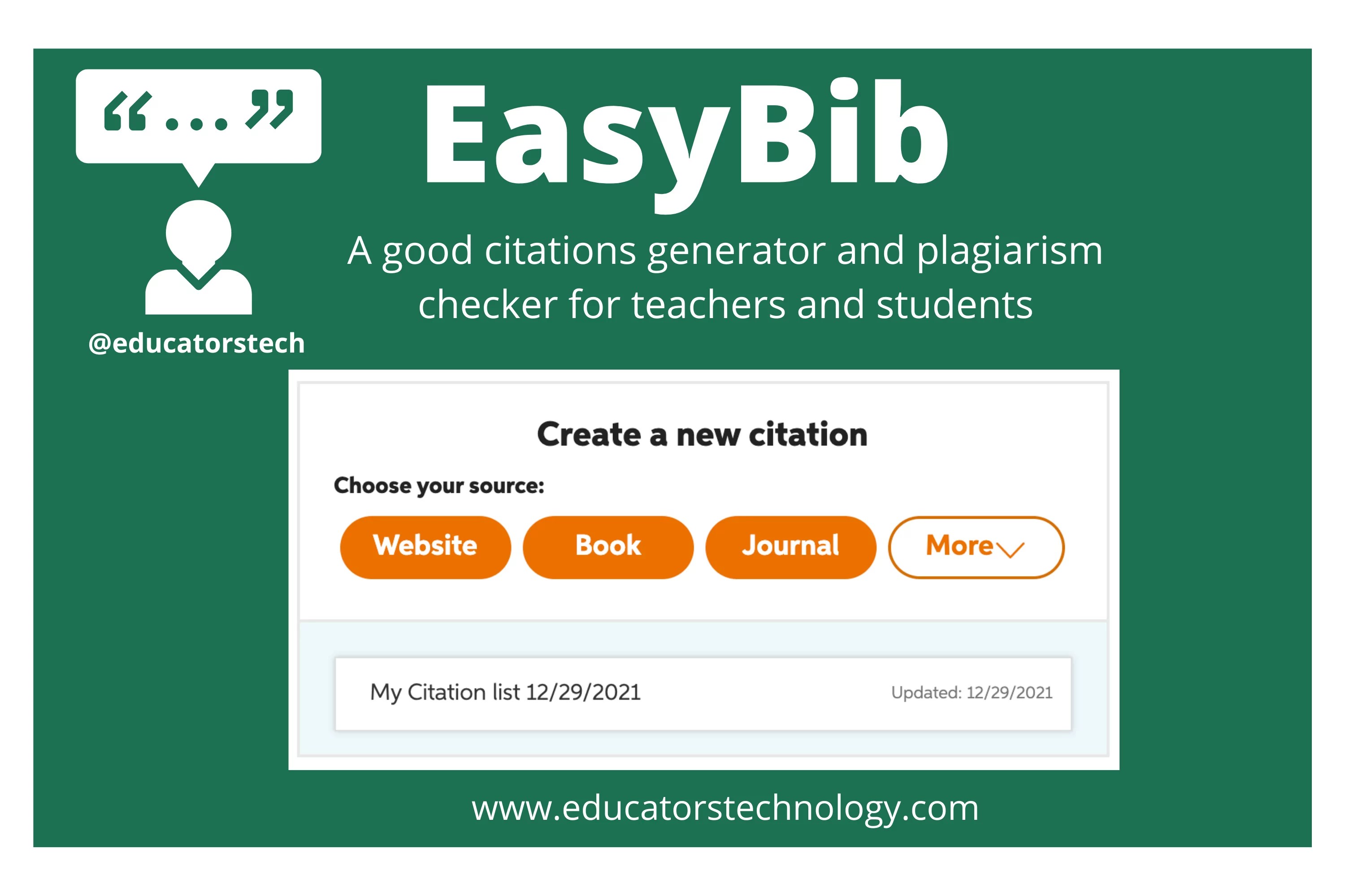EasyBib APA and MLA Citations Generator Educators Technology