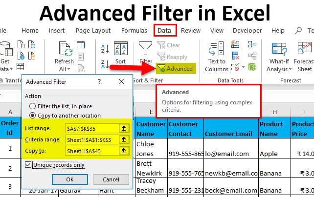 Advanced Filter in Excel (Examples) How to Use Advanced Filter in Excel