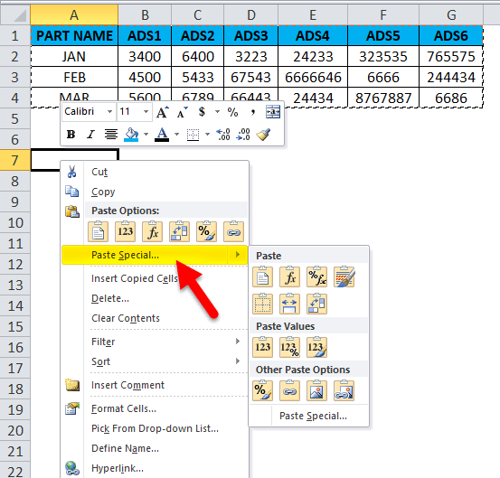 Convert rows to columns in excel erpad