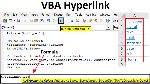 VBA Hyperlink How to Create Hyperlink in Excel VBA