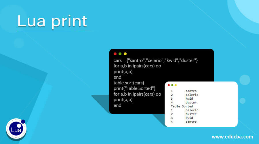 Lua print How print function works in Lua with Examples?