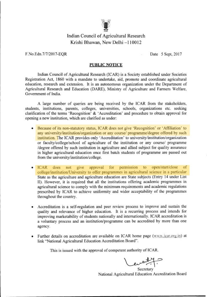 IS ICAR COMPULSORY FOR BSC AGRICULTURE Edu Dictionary