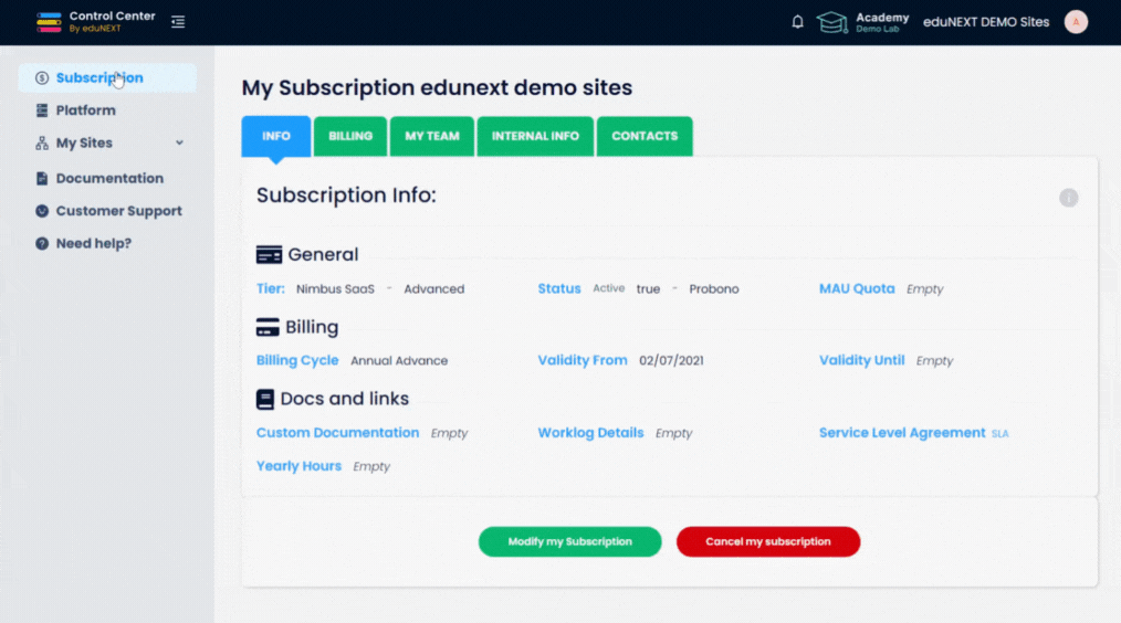 edunext Control Center Manage your Open edX platform