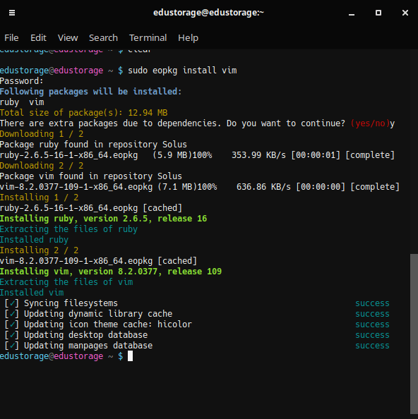 How to install vim on Solus OS ? [with screenshots]