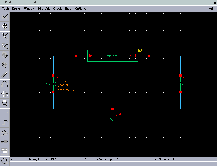 EE4321VLSI CIRCUITS HSPICE simulation from cadence' interface