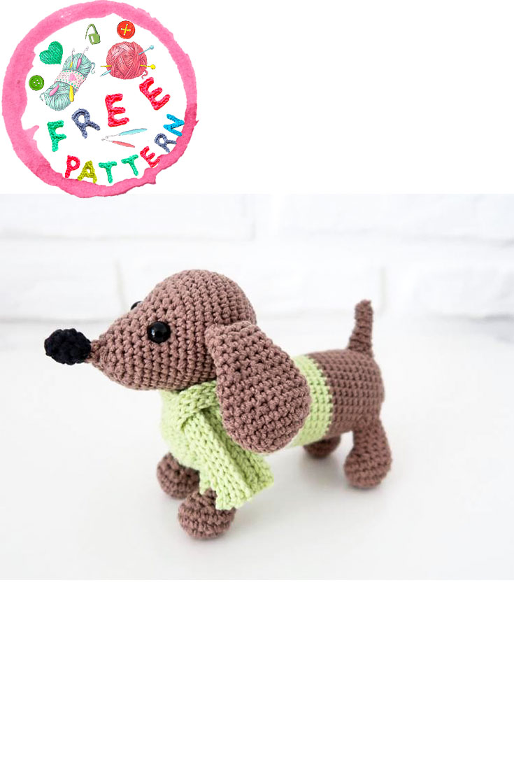 Crochet dachshund dog amigurumi free pattern 2020 eeasyknitting. com