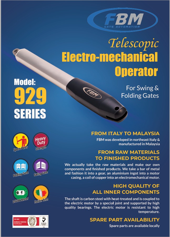 Malaysia High Quality & Heavy Duty FBM 929 Arm Autogate System Designed