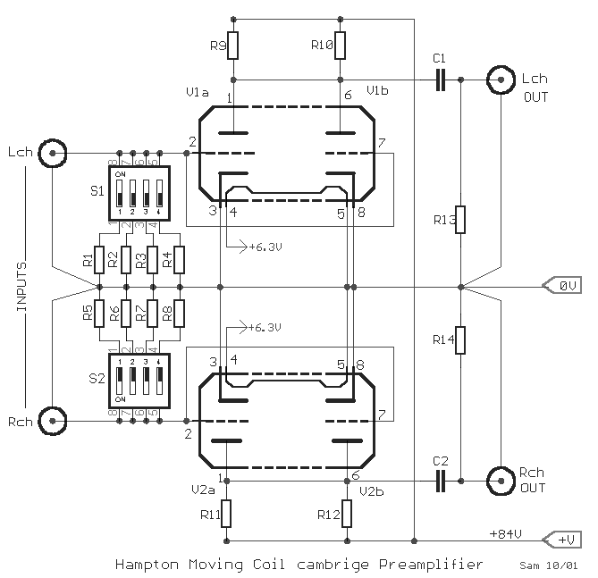 ECC88-Based Hampton Tube Preamplifier - EEWeb