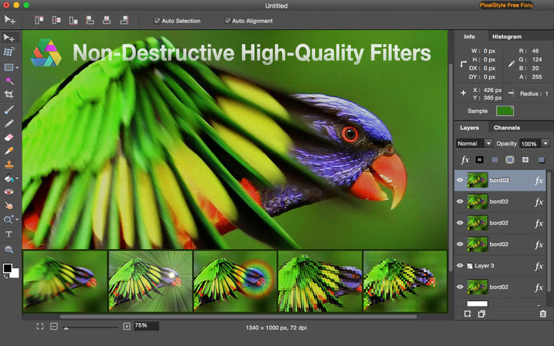 MAC Photo Editor PixelStyle Photo Editor for Mac