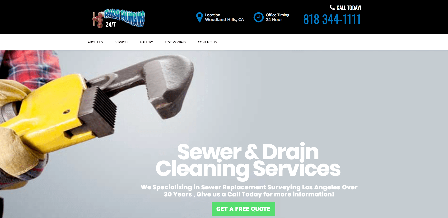Rush Plumbing & Rooter Efficient Marketing Solution Website Design
