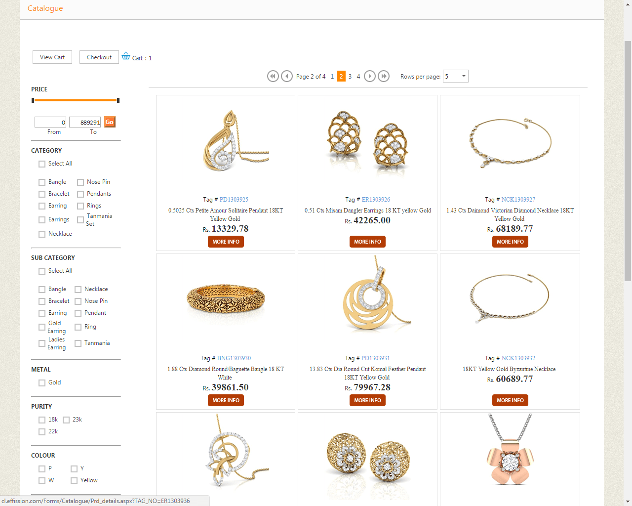 Online ECatalouge software for Jewellery Effission
