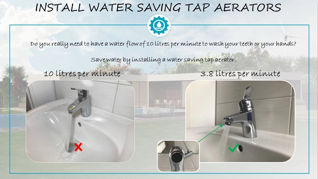 Water saving tap aerator