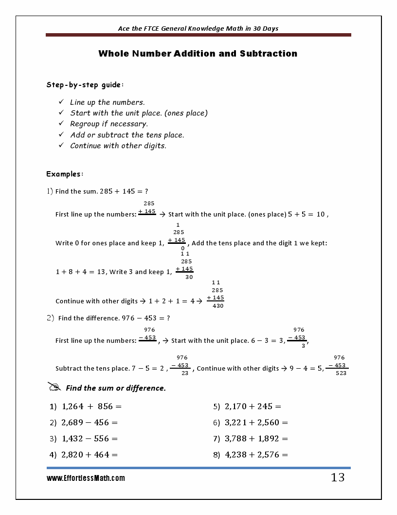 Ace the FTCE General Knowledge Math in 30 Days The