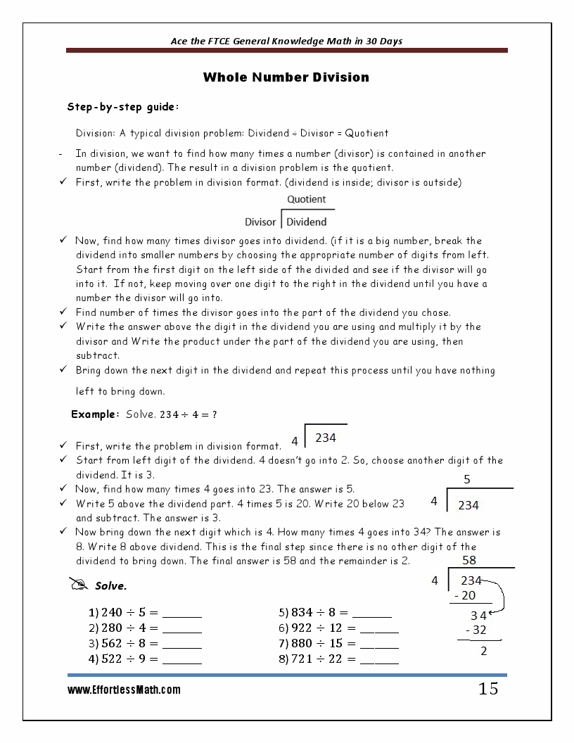 Ace the FTCE General Knowledge Math in 30 Days The