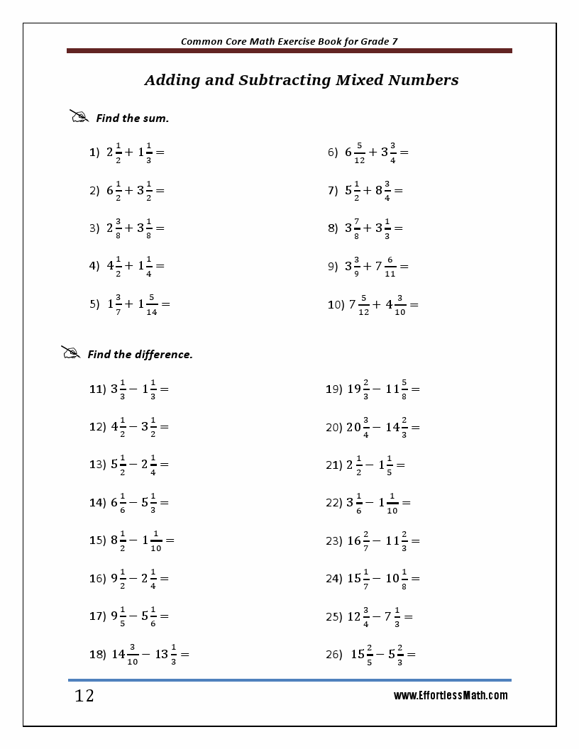 Common Core Math Exercise Book for Grade 7 Student Workbook and Two