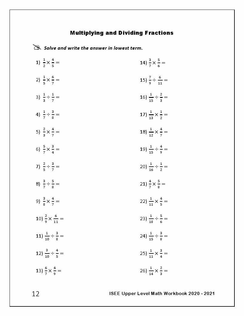 Comprehensive ISEE Upper Level Math Practice Book 2020 2021 Complete