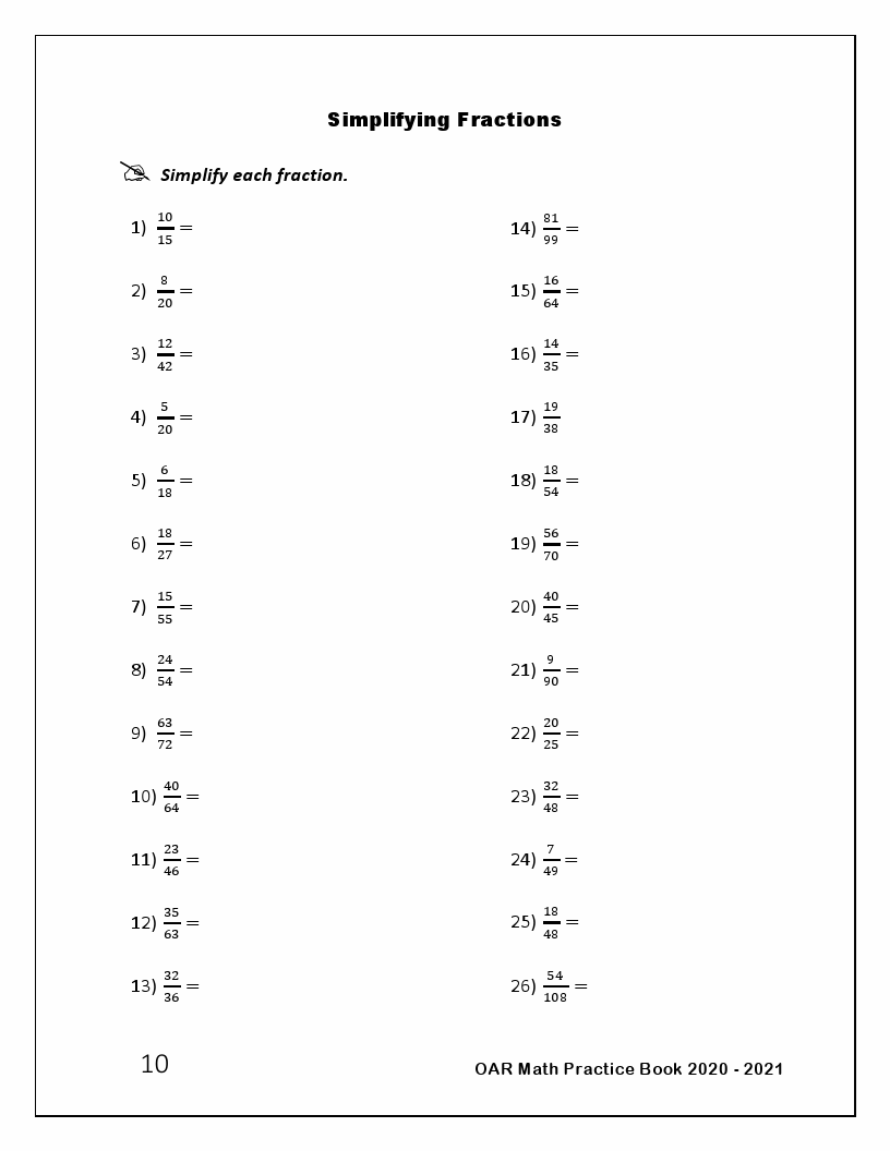Comprehensive OAR Math Practice Book 2020 2021 Complete Coverage of