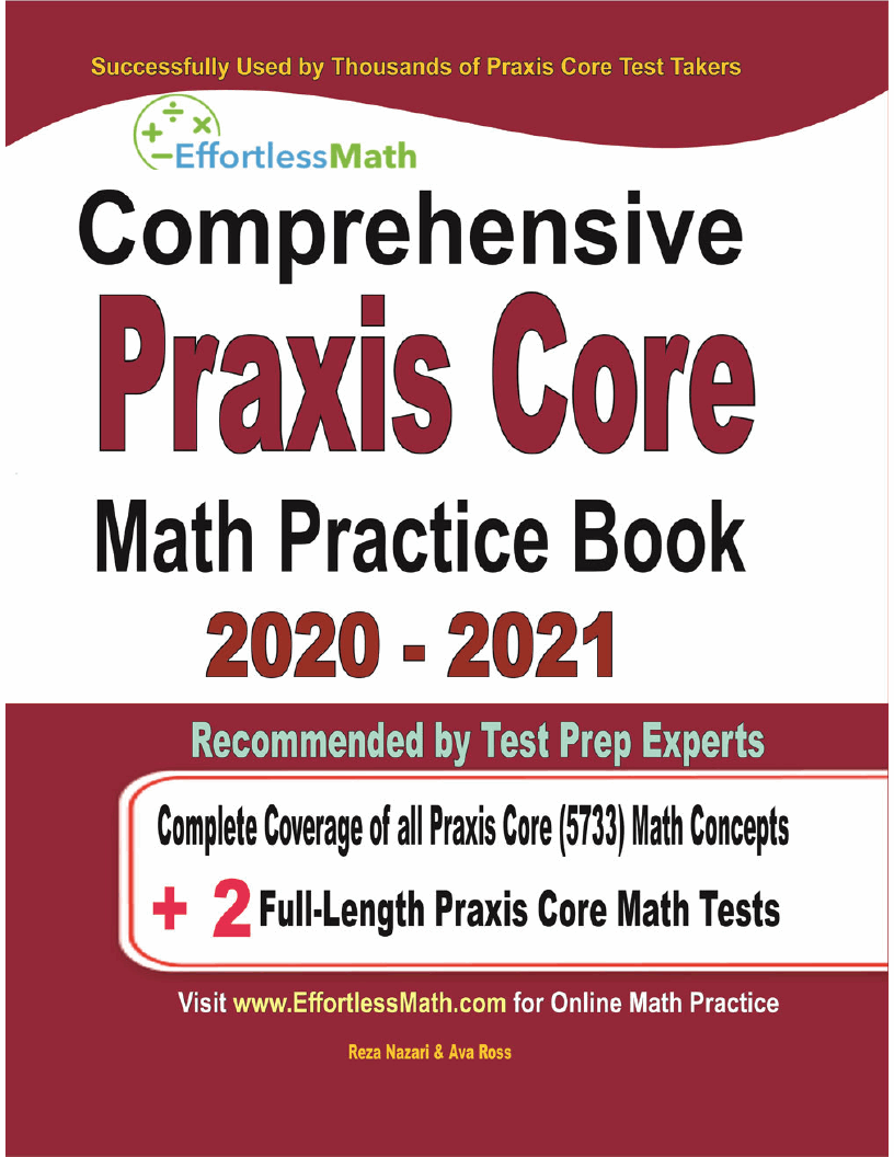 Comprehensive Praxis Core Math Practice Book 2020 2021 Complete