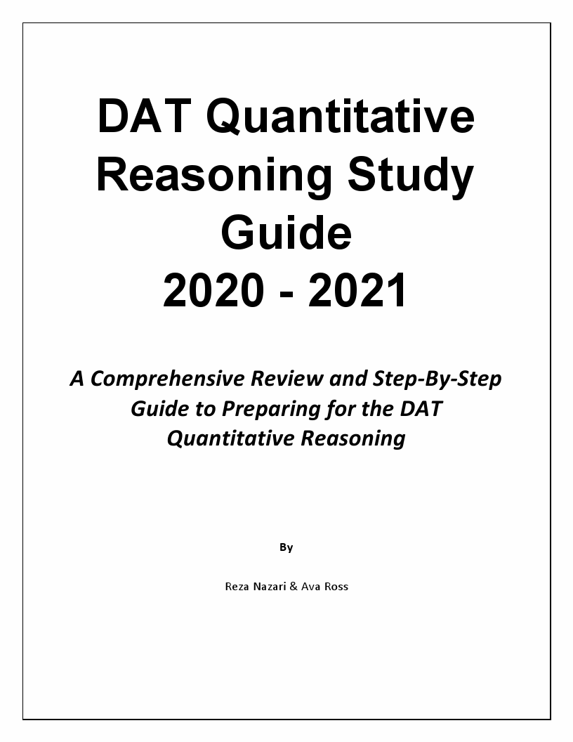 DAT Quantitative Reasoning Study Guide 2020 2021 A Comprehensive