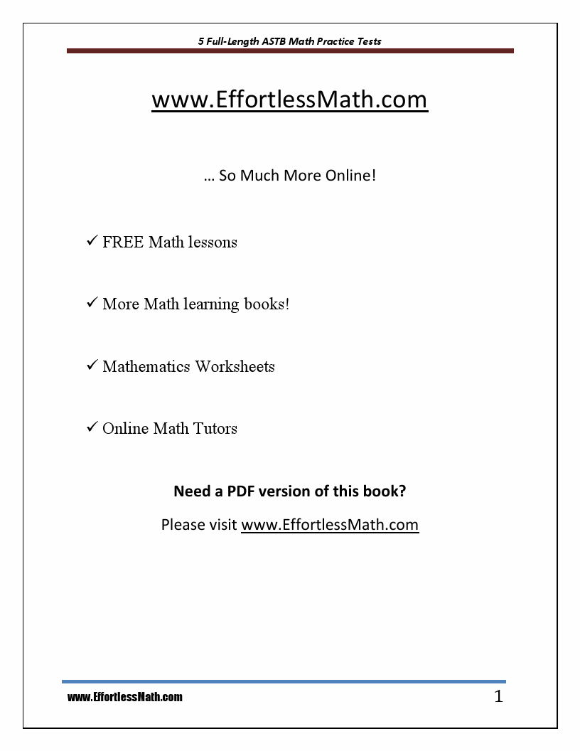 5 FullLength ASTB Math Practice Tests The Practice You Need to Ace 5 FullLength ASTB Math Practice Tests The Practice You Need to Ace