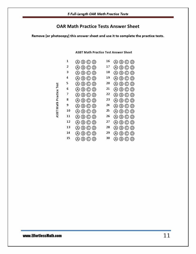 5 FullLength OAR Math Practice Tests The Practice You Need to Ace the