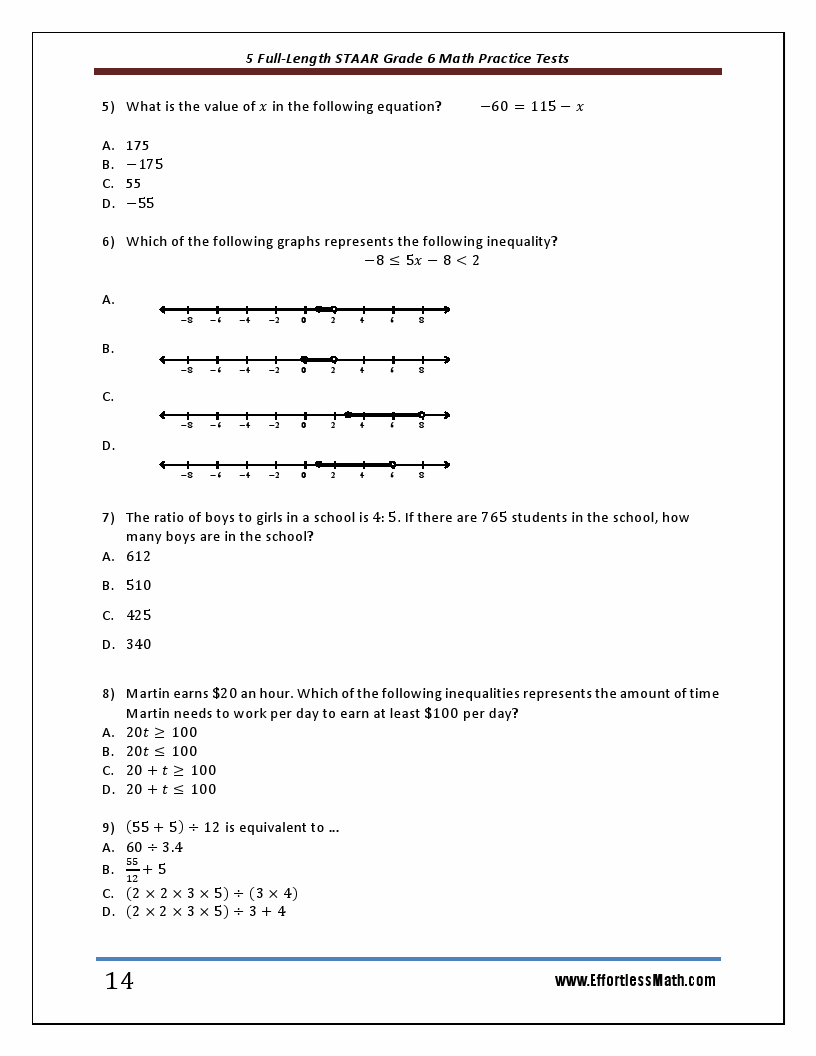 National Grade 6 Assessment Practice Test Papers 2020